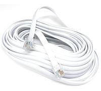 DRUT 10m FLAT RJ12 to RJ12 6P6C Cable Lead Plug to Plug RJ11 with 6 pin Wire 33ft White