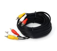 DRUT 10m Triple 3 x RCA to RCA Phono Plugs to Plugs Composite, Audio Video Male to Male Cable Lead Nickel Contacts 33ft