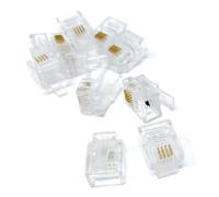 DRUT 10pcs. RJ11 6P4C Crimps Ends 4 pins Plugs for Crimping ADSL DSL Broadband Telephone Cables Leads