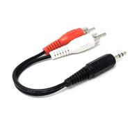 DRUT 15cm 3.5mm Stereo AUX Jack to 2 x RCA Phono Stereo Audio Cable | Clear Left and Right Channel Sound Transfer