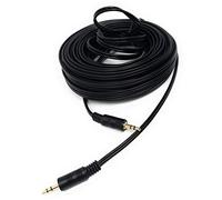 DRUT 15m 3.5mm to 3.5mm Stereo Audio AUX Cable Gold Connectors, Small 3 pin Jack to Jack Speaker Lead 50ft Black