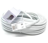 DRUT 15m BT Extension Telephone Line Cable 431A, BT Male to Female Socket, 4 Wire, Flat Lead 50ft