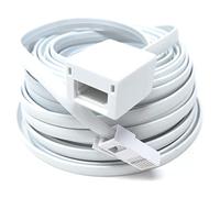 DRUT 15m BT Telephone Extension Cable Lead Wire, 6-pin Core (631a) BT Male to BT Female, Jack to Socket, Flat Cable for Home Office Phone