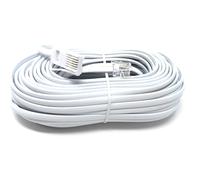 DRUT 15m BT to RJ11 4 Wire (431A) Male to Male UK Telephone Modem Lead Cable (White)