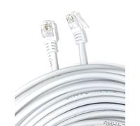 DRUT 15m RJ11 to RJ11 ADSL 2 High Speed Broadband Modem Telephone Cable Transmits Data Up to 100 Mbits/sec, 26 AWG Supports Analogue or Digital (DSL/ISDN) Applications 50ft White