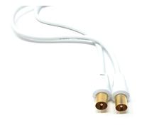 DRUT 15m TV Male to Male Plug Coaxial Cable RG6 Aerial Digital Antenna RF Fly Lead Cable Straight Ends, White Gold 50ft