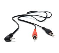 DRUT 1m 2.5mm Stereo Right Angled Jack Plug to 2 x RCA Phono Plugs Audio | Neat Fit Behind TVs and Audio Equipment