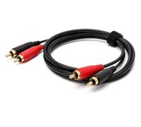 DRUT 1m 2 RCA to 2 RCA Cable, Male to Male Stereo Phono Audio Lead | Clear Left and Right Channel Sound Transfer