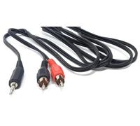 DRUT 1m 3.5mm Mono Male Jack Plug to 2 x RCA Phono Red/Black Plugs Audio | Dependable Single-Channel Sound Transfer