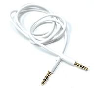 DRUT 1m 3.5mm Stereo Audio Jack Plug to Plug, Male to Male AUX, Slim Flexible Lead Cable 3.3ft White