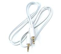 DRUT 1m 3.5mm to 3.5mm Stereo Audio AUX Cable Gold Connectors, Small 3 pin Jack to Jack Speaker Lead 3.3ft White