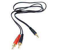 DRUT 1m 3.5mm to Twin RCA Stereo Aux Phono Audio Cable Mini Jack Lead Cord Y Splitter Headphone Cord RCA Y Splitter Adapter 3.3ft Black Gold Connectors