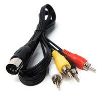 DRUT 1m 5 Pin Midi Din Male to 4x RCA Male Audio Adapter Cable, Compatible with Cassette Player, CD, Amplifier, Music Instruments (3.3ft.)