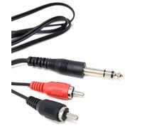 DRUT 1m 6.35mm Stereo Jack to 2 x RCA Phono Plugs Stereo Cable, TRS to RCA Audio, 1/4'' Jack to 2 RCA Male Y Splitter Lead (3.3ft)