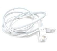 DRUT 1m BT to BT 4 Wire 431A Male to Male Plug Telephone Flat Cable Lead 3.3ft White