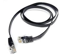 DRUT 1m FLAT CAT6 RJ45 Ethernet LAN Patch Cable, Low Profile GIGABIT Full Copper 32AWG, Lead Allows Up to 1000Mbps Speed 3.3ft Black