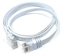 DRUT 1m FLAT CAT6 RJ45 Ethernet LAN Patch Cable, Low Profile GIGABIT Full Copper 32AWG, Lead Allows Up to 1000Mbps Speed 3.3ft White