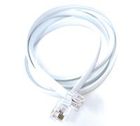 DRUT 1m FLAT RJ12 to RJ12 6P6C Cable Lead Plug to Plug RJ11 with 6 pin Wire 3.3ft White