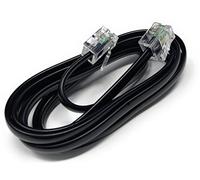 DRUT 1m RJ11 to RJ11 Telephone Landline Cable ADSL (6P4C) Flat Lead High Speed BT Internet Broadband Male to Male Router, Modem, Phone Extension Wire 3.3ft Black