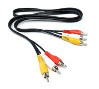 DRUT 1m Triple 3 x RCA to RCA Phono Plugs to Plugs Composite, Audio Video Male to Male Cable Lead Nickel Contacts (3.3ft)