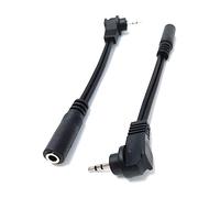 DRUT 1pcs 10cm Right Angled 2.5mm Stereo Jack to 3.5mm Socket Adapter Cable Lead