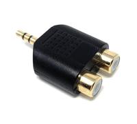 DRUT 1pcs. 3.5mm Stereo Jack Plug to Twin RCA Phono Mono Splitter or Combiner Audio Adapter Gold Black