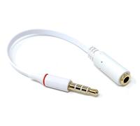 DRUT 1pcs 4 Pole 3.5mm Adapter Cable Lead Convert Headsets from OMTP to CTIA/AHJ (White)