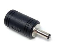 DRUT 1pcs 5.5mm X 2.1mm DC In Line Socket to 3.5mm x 1.3mm Jack Plug Cable Converter Black