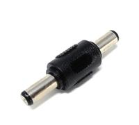 DRUT 1pcs 5.5mm x 2.1mm DC Power Coupler Male to Male Plugs Gender Changer Cable Adapter, 5.5mm Outer Plug 2.1mm Inner Socket (Black)
