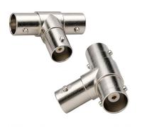 DRUT 1pcs. BNC T Type 3 Way Splitter Female to 2 x Female Adapter Converter Connector Coax Coaxial Cable for CCTV Cameras, Antennas, Monitors