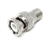 DRUT 1pcs F Type Screw On Female Socket to BNC Male Plug for CCTV Coaxial Cable Adapter (Silver)