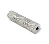 DRUT 1pcs. Metal 3.5mm Jack Coupler STEREO Female Audio Cable Joiner Aux Extender, Gender Changer Adapter Silver