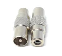 DRUT 1pcs. TV Aerial Coax Plug to RCA Phono Socket Cable Adapter Converter (Silver)