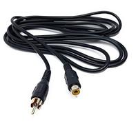 DRUT 2.5m RCA to RCA Socket Mono Single Phono Extension Cable HI-FI/TV Audio Video Lead Cord 8ft Black