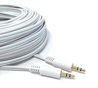 DRUT 20m 3.5mm to 3.5mm Stereo Audio AUX Cable Gold Connectors, Small 3 pin Jack to Jack Speaker Lead 65ft White