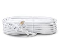 DRUT 20m BT to BT 4 Wire 431A Male to Male Plug Telephone Flat Cable Lead 65ft White