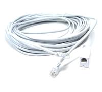 DRUT 20m RJ11 to RJ11 ADSL 2+ Male to Male Cable with Female Coupler, BT Telephone, Broadband, Modem Extension Lead, Gold Plated Connectors White 65ft