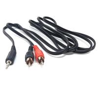 DRUT 2m 3.5mm Mono Male Jack Plug to 2 x RCA Phono Red/Black Plugs Audio AUX Lead Cable 6.5ft