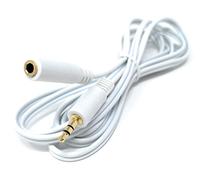 DRUT 2m 3.5mm to 3.5mm Stereo Audio Extension Cable Lead Male to Female Gold Connectors 6.5ft White