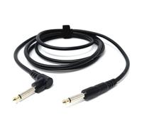 DRUT 2m 6.35mm 1/4 Mono Male to Right Angle Male Jack Audio Cable Lead for Guitar, AMP, Synths, Amplifier, Speaker, Electric Piano, Midi Keyboard, DJ 6.5ft