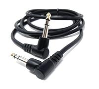 DRUT 2m 6.35mm 1/4" TRS Stereo Jack to Jack Plug, Dual Right Angle Patch Cable Lead for Headphones Amplifiers, Music Instruments, Live Events, DJ 6.5ft
