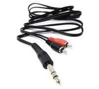 DRUT 2m 6.35mm Stereo Jack to 2 x RCA Phono Plugs Stereo Cable, TRS to RCA Audio, 1/4'' Jack to 2 RCA Male Y Splitter Lead 6.5ft