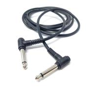 DRUT 2m 6.35mm to 6.35mm Right Angle 90 Degree Jack Audio Mono Guitar Speaker Music Instrument Cable Lead 6.5ft