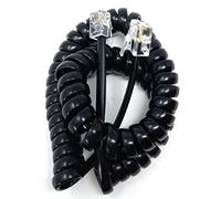DRUT 2m Coiled RJ10 RJ9 RJ22 4P4C 4 PIN Telephone Handset Curly Lead Cable 5.6ft Black