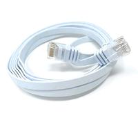 DRUT 2m FLAT CAT6 RJ45 Ethernet LAN Patch Cable, Low Profile GIGABIT Full Copper 32AWG, Lead Allows Up to 1000Mbps Speed (6.5ft, White)