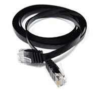 DRUT 2m FLAT CAT6 RJ45 Ethernet LAN Patch Cable, Low Profile GIGABIT Full Copper 32AWG, Lead Allows Up to 1000Mbps Speed 6.5ft Black