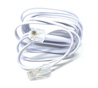 DRUT 2m Flat RJ11 to RJ45 Male to Male 4 wire Broadband, Modem Cable Lead 6.5ft White