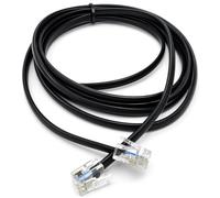 DRUT 2m FLAT RJ12 to RJ12 6P6C Cable Lead Plug to Plug RJ11 with 6 pin Wire 6.5ft Black