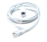 DRUT 2m RJ11 to RJ11 ADSL 2+ Male to Male Cable with Female Coupler, BT Telephone, Broadband, Modem Extension Lead, Gold Plated Connectors White 6.5ft