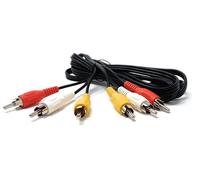 DRUT 2m Triple 3 x RCA to RCA Phono Plugs to Plugs Composite, Audio Video Male to Male Cable Lead Nickel Contacts 6.5ft